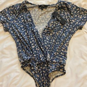 Blue Floral Lulu’s Bodysuit. Size M.